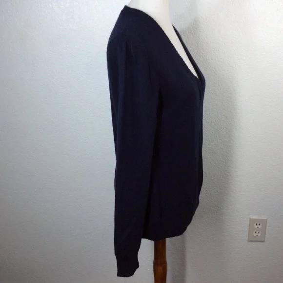 Tory Burch Navy V-Neck Sweater - Picture 12 of 13